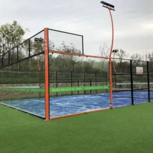 Panoramic Padel Tennis Court Green Black Blue Customizable Colors 12mm Artificial Turf Steel Frame 20m*10m 3 Year Warranty