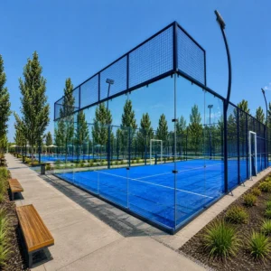Panoramic Padel Tennis Court Steel Construction Powder-Coated Hot-Dip Galvanized Finish