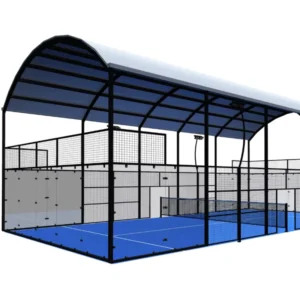 Panoramic Padel Tennis Court with Roof and UV Protection, Stadium Padel Cage