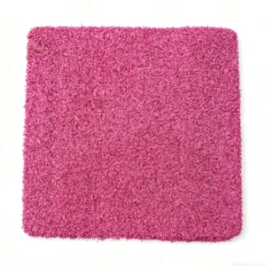 Pink Curly Yarn Plastic Artificial Grass 12mm Height UV Resistant Eco-Friendly Synthetic Turf Outdoor Decoration Kindergarten