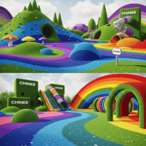 Customizable Colorful Artificial Grass for Playground and Entertainment Industry