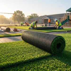 Polyethylene artificial lawn for schools outdoor sports fields and fences