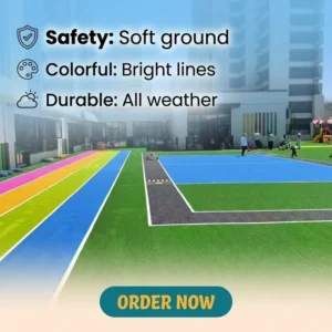 Premium Wear Resistant Anti Slip Artificial Turf Low Upkeep Synthetic Lawn for School Playground Sports Field