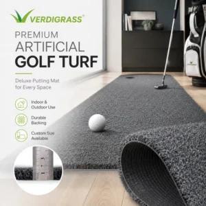 Professional Golf Artificial Turf 15mm Soft Eco Friendly Hypertonic Water Permeable Backing Putting Green Realistic Grass Mat