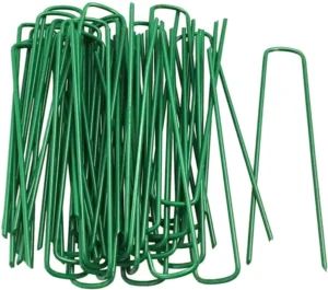 Professional Green-Coated U-Pin Staples for Synthetic Lawn Installation, 20-50 mm, Anti-Rust