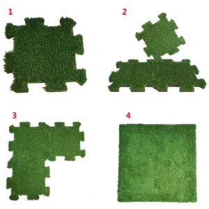 Professional Practise Golf Hitting Indoor Outdoor Turf Squares Interlocking Modular Seamless Rubber Tiles Grass