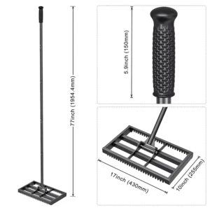 Quick Assemble Gardening Farm Tools 6ft Grass Turf Backyard Golf Course Stainless Steel Lawn Leveling Rake