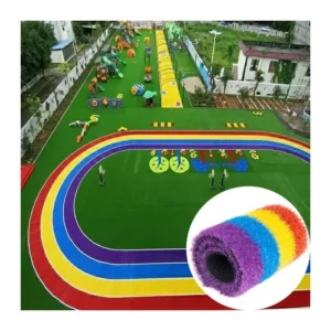 Rainbow Artificial Grass Colorful Synthetic Lawn Carpet for Kindergarten