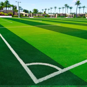 Recyclable 50mm Pile Height 100% PE Synthetic Turf Shock Absorption Artificial Grass Carpet for Outdoor Use