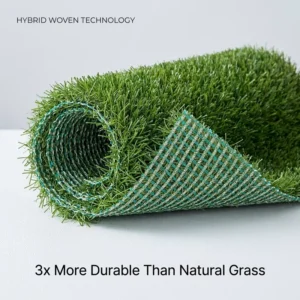 Recyclable Knitted Hybrid Artificial Grass Carpet Low-Maintenance Synthetic Lawn for Garden Landscape