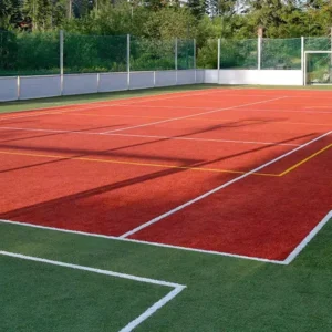 Red 15mm Soft Waterproof Artificial Turf for Sports Recreational Surfaces Play Areas Golf Greens Commercial Use