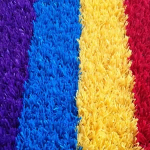 Red Yellow Blue Purple Artificial Kids Grass Turf Rainbow Runway for Kindergarten School Sports