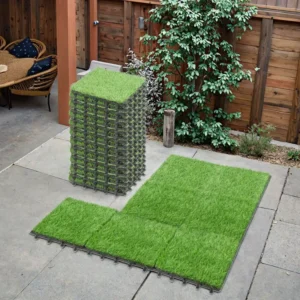 Reusable Interlocking Patchwork Artificial Turf Carpet Tiles for Balcony Terrace and Children’s Play Areas