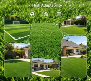 S Type Monofilament Football Turf UV Resistant Shock Absorbing Sports Field Artificial Grass 50mm Pile Height