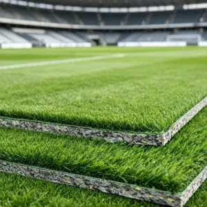 Shock Absorbing High Resilience Green Artificial Grass for Playground Safety Synthetic Turf with Foam Underlay
