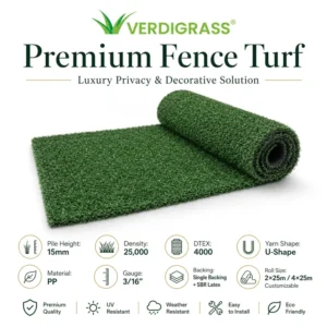 Soft 15mm PP Artificial Grass Carpet for Apartment Balcony and Patio Waterproof Lawn