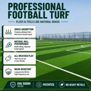 Soft High-Density Recyclable Artificial Football Grass Sports Field Flooring