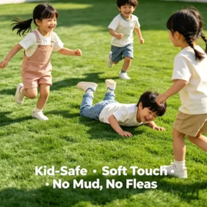 Soft Touch Kids Safe Knitted Artificial Grass Flooring Zero Infill Maintenance Synthetic Lawn for Kindergarten