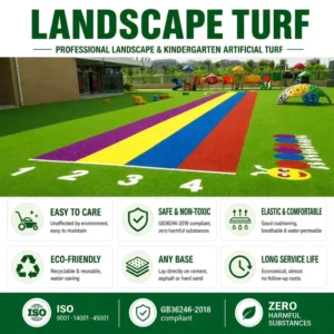 Sports Outdoor Rainbow Colorful Artificial Grass Kindergarten Playground Runway Turf Carpet