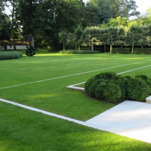 Stain-Resistant Artificial Grass 50mm Roll Maintenance-Free Traffic Island Natural Look SBR Latex Backing Eco-Friendly Low MOQ