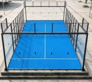 Standard Padel Tennis Court Built with Hot Dip Galvanized Steel Tempered Glass Fence and UV Resistant Artificial Turf
