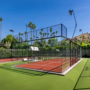 Super Panoramic Padel Court with Turf Lighting Galvanized Steel Full 12mm Tempered Glass Wall Complete Padel Venue OEM Factory