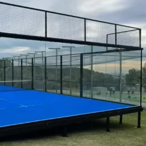 Temporary Portable Outdoor Panoramic Padel Tennis Court Artificial Grass Steel Tempered Glass