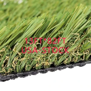 USA Stock 13FT x 82FT Artificial Grass Turf, 45mm Pile, 100 Oz/sqm, for Residential Gardens and Outdoor Patios