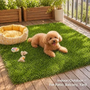 UV-Resistant Pet-Safe Synthetic Turf Rug Soft Artificial Grass Mat for Dog Joints and Paws