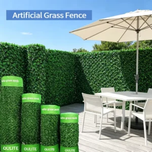 UV-Resistant Weatherproof Artificial Grass Fence for Balcony Garden Privacy Screening