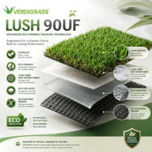 Verdigrass Luxury 30mm C Shape Soft Eco Friendly Artificial Grass for Roof Garden Balcony High Resilience Realistic Appearance