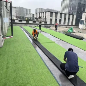 W02 20mm Artificial Grass Roll Anti UV With Drainage Holes High Density Synthetic Landscape Turf For Garden Backyard Hot Climate