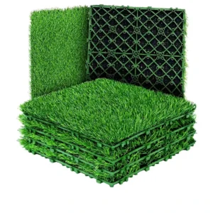 W03 Interlocking Artificial Grass Tile 30x30cm DIY Artificial Turf Panel Snap-Together Grass Mat Wall Balcony Landscaping