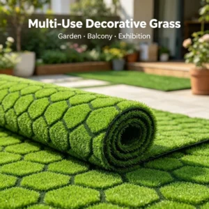 Waterproof 25mm 3D Patterned UV-Resistant PE Synthetic Turf Mat Green Artificial Grass Carpet for Outdoor Garden
