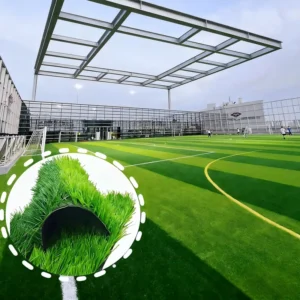 Waterproof Artificial Grass Carpet for Football Fields, Soft Fire-Resistant Plastic Turf