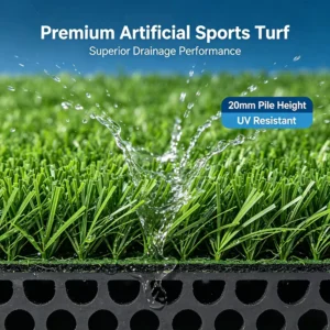 Waterproof Drainage 20mm Anti-Mold Artificial Grass for Wet Areas, Poolside and Balcony