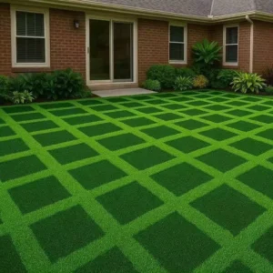 Waterproof Fireproof Customized Artificial Pattern Grass for Landscaping and Courtyard