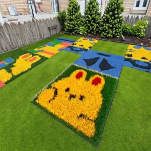 Waterproof Plastic Soft DIY Interlocking Artificial Grass Mats 20mm High Density for Indoor Sports Fields