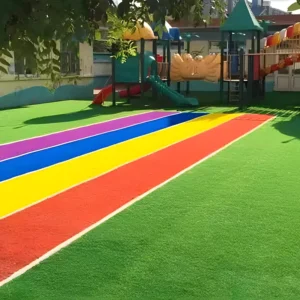 Waterproof Rainbow Artificial Grass Synthetic Turf for Gardens