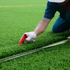 Waterproof UV-Resistant Artificial Grass Football Turf for Soccer Courts and Sports Flooring