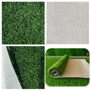 White TPR Back Artificial Grass Hot Pressed Integral Backing Landscape Turf for Balcony Fruit Store