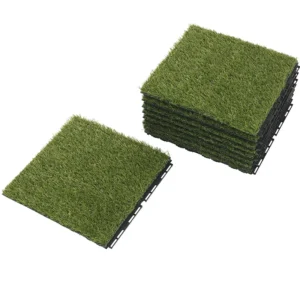 Wood Outdoor Flooring Hollow WPC DIY Interlocking Decking Grass Tile