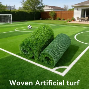 Woven Artificial Grass Quick Drainage High Density Odorless Synthetic Turf for Landscape and Pet Areas