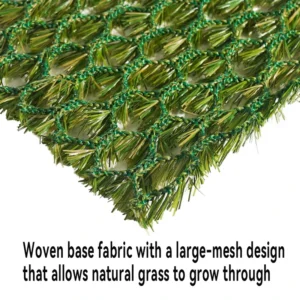 Woven Hybrid Turf System with Natural Growth Reinforced Mesh and Glue-Free Artificial Grass for Public Projects