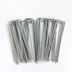 Zinc Plated Garden Stakes Galvanized Landscape Staples U Type Turf Staples for Artificial Grass Rust Proof Sod Pins Stakes